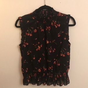 J.Crew Sleeveless Floral Ruffle Top